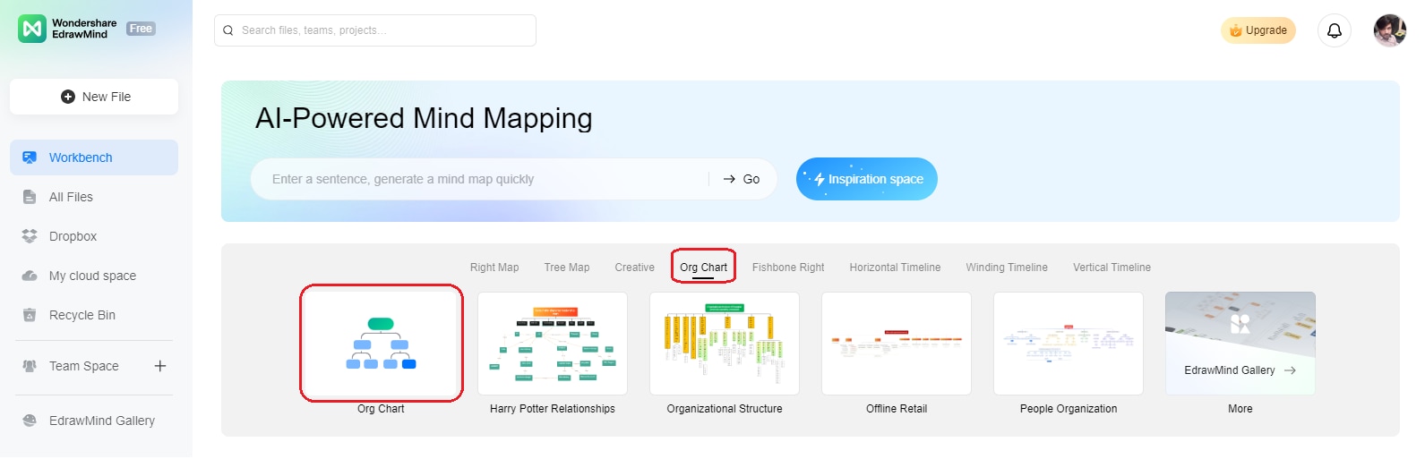 open an org chart