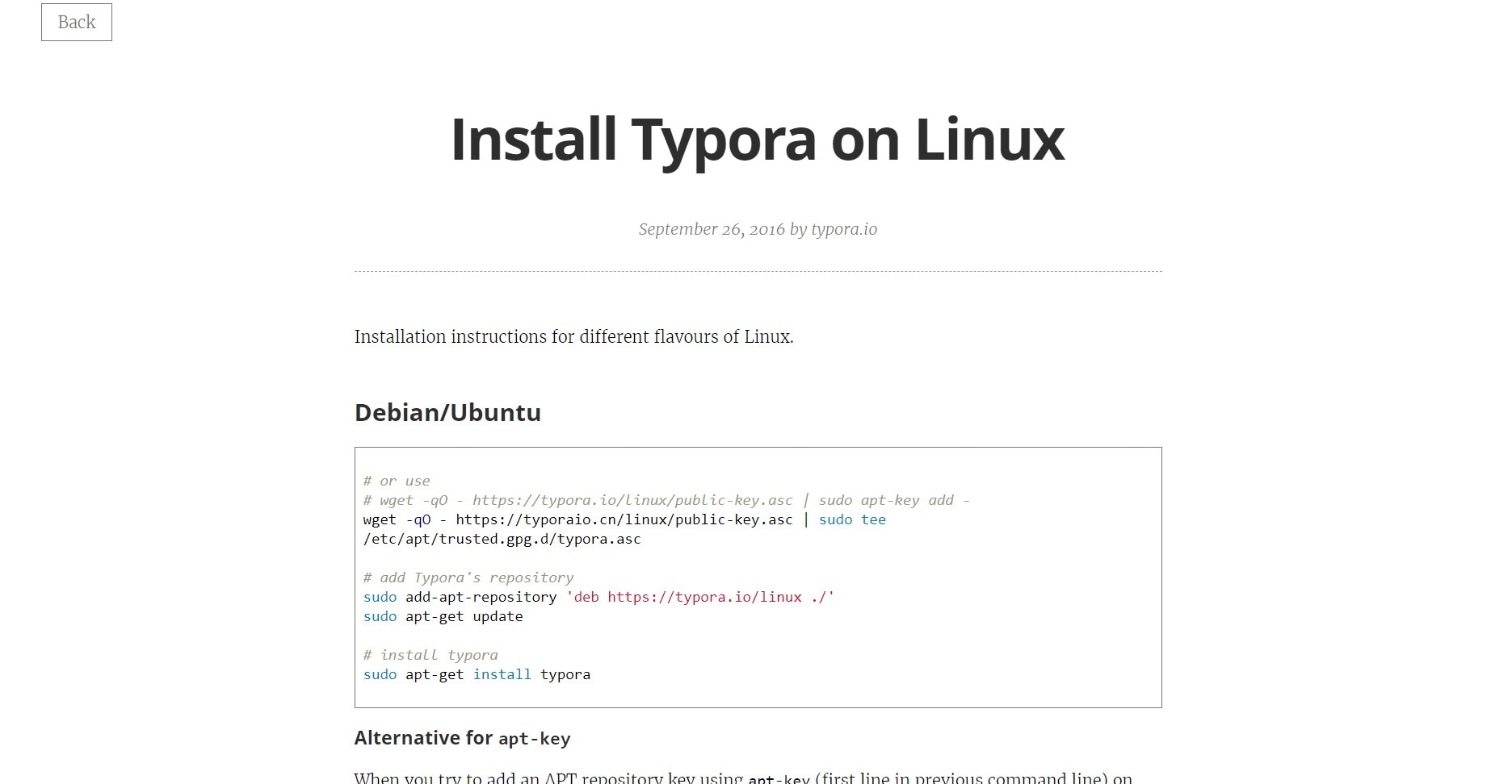 typora markdown editing tool for linux