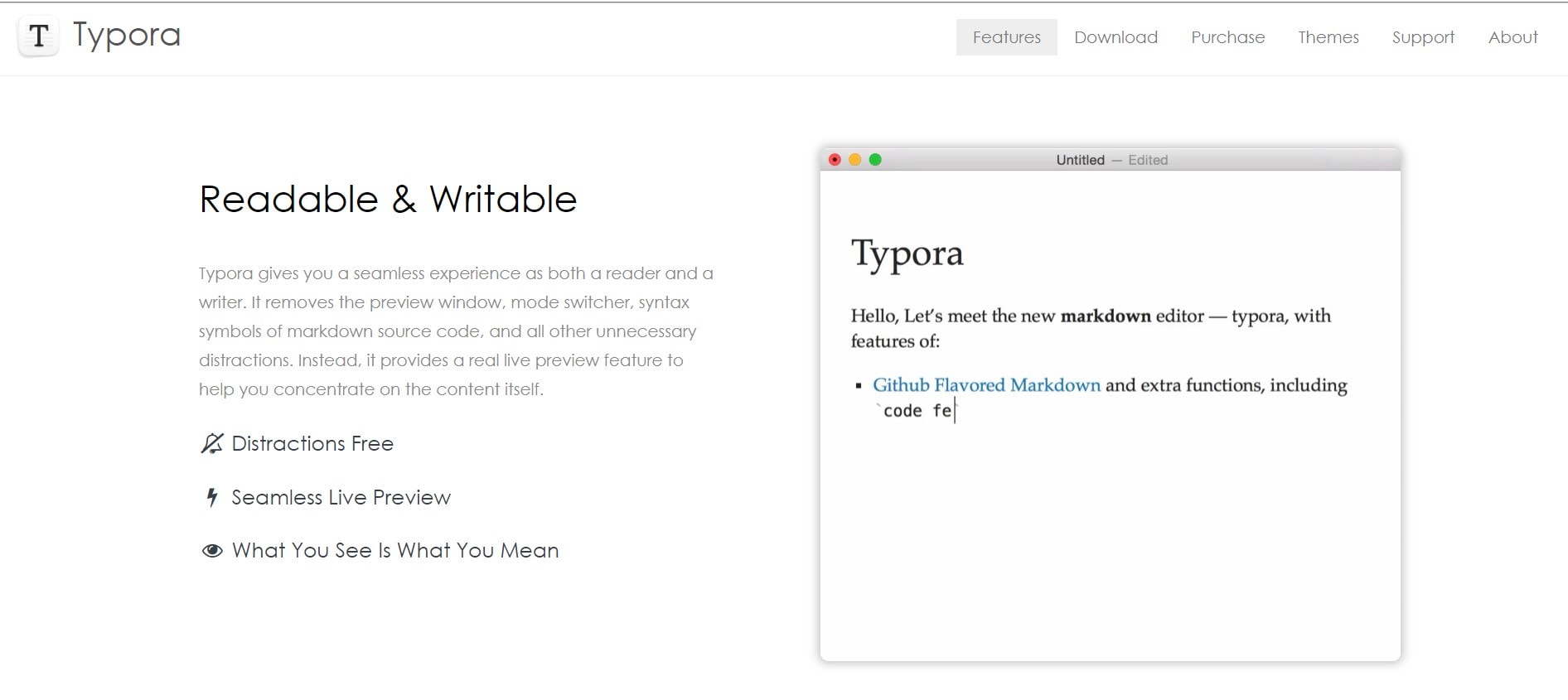 Typora Markdown Editor allows for simultaneous composition and formatting of a document.