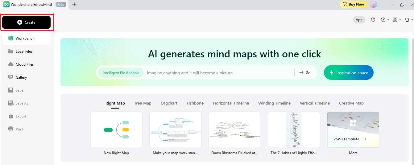 create new mind map