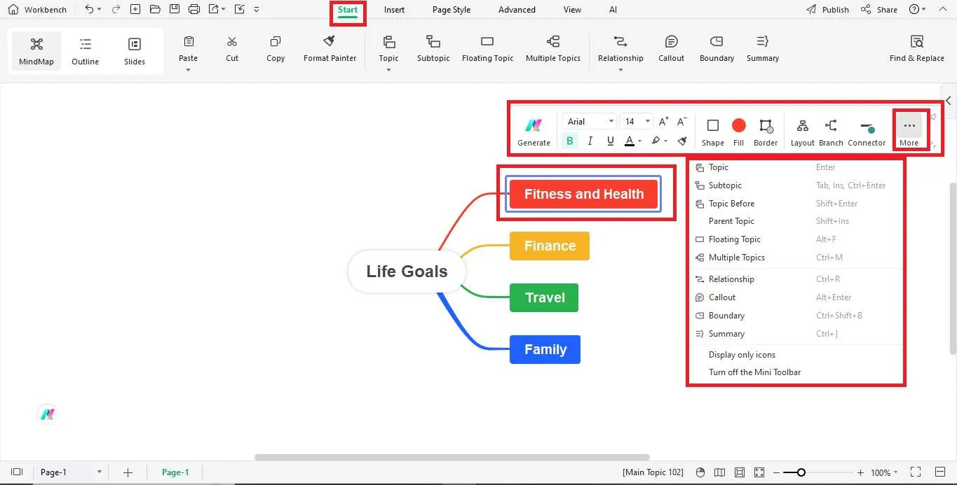 add map text edit mindmap text