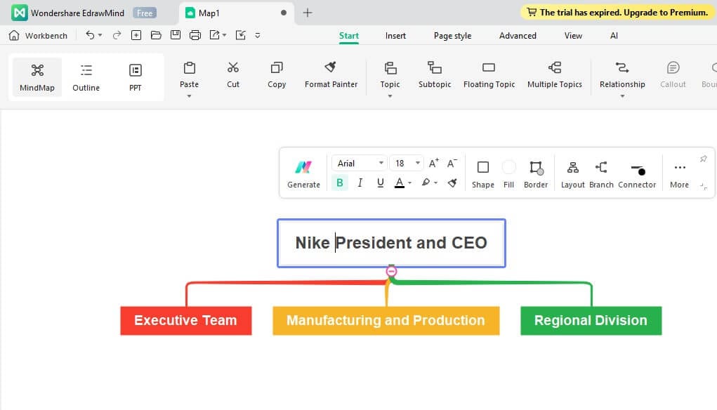 Nike company outlet structure