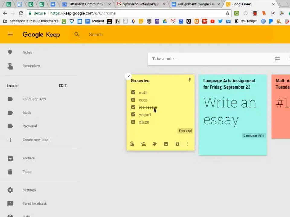 google keep notes