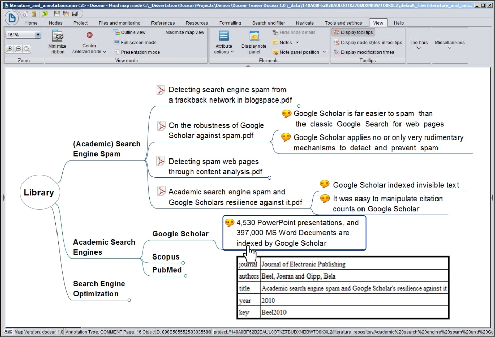 SciPlore MindMapping or Docear