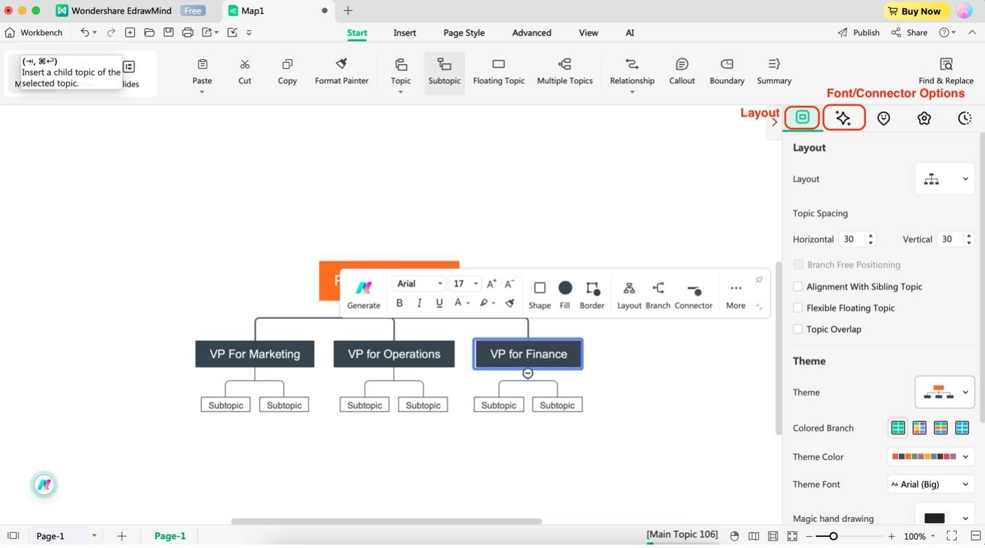 edrawmind customization options