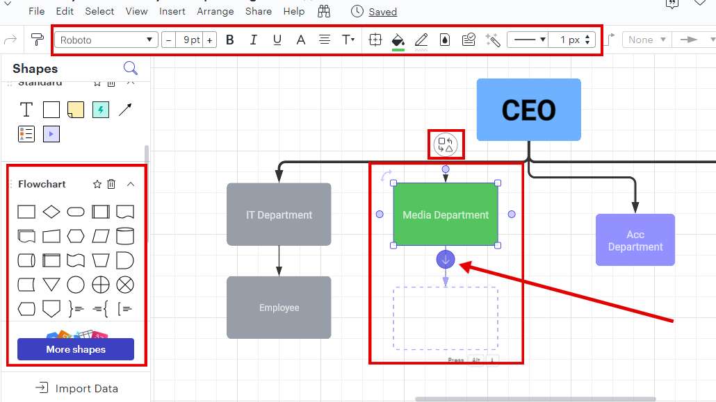 org chart editing