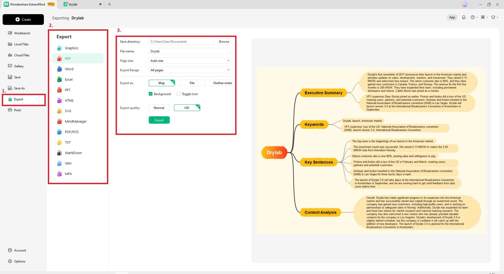 exporting summarized pdf file