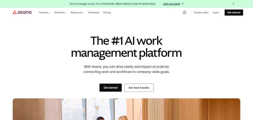 Asana official home page