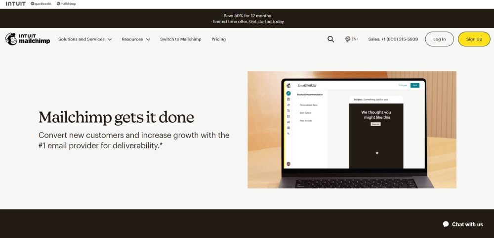 Mailchimp official home page