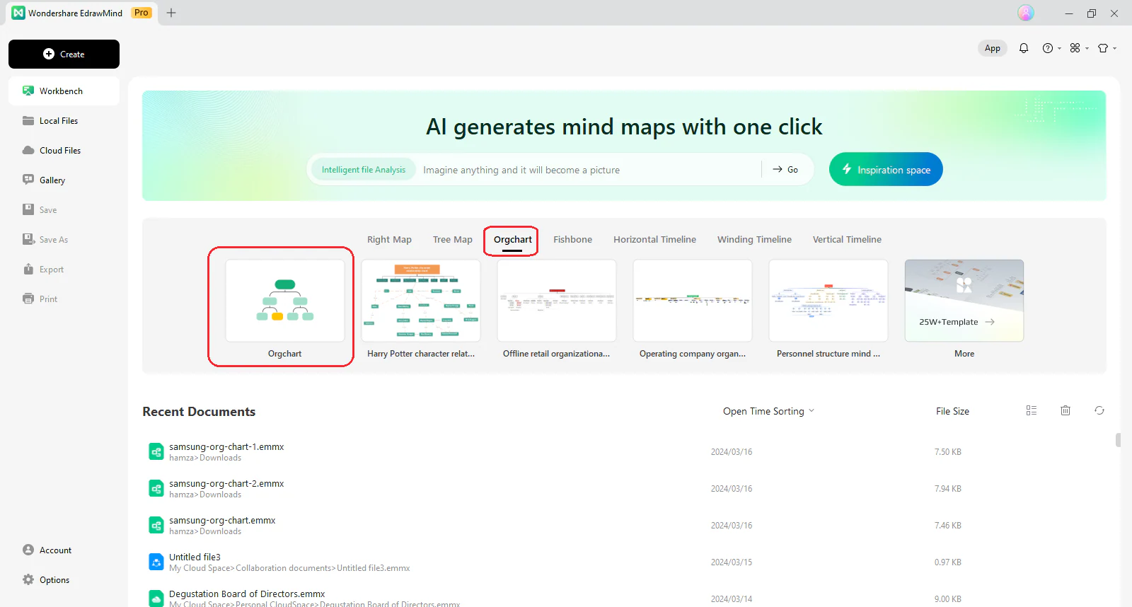 open layout of an org chart