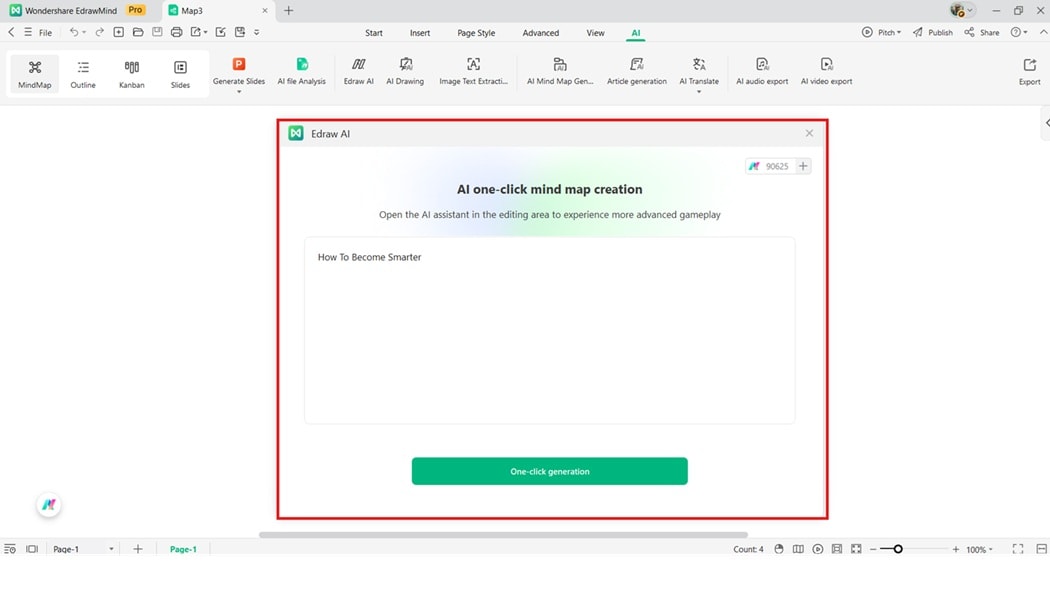 editing interface making central topic