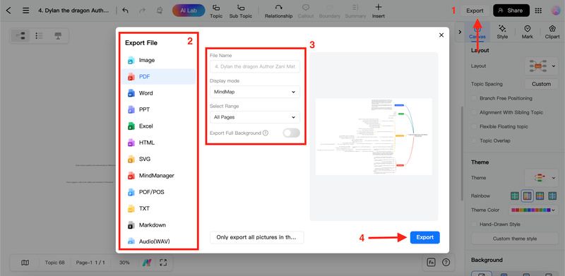 edrawmind export summary