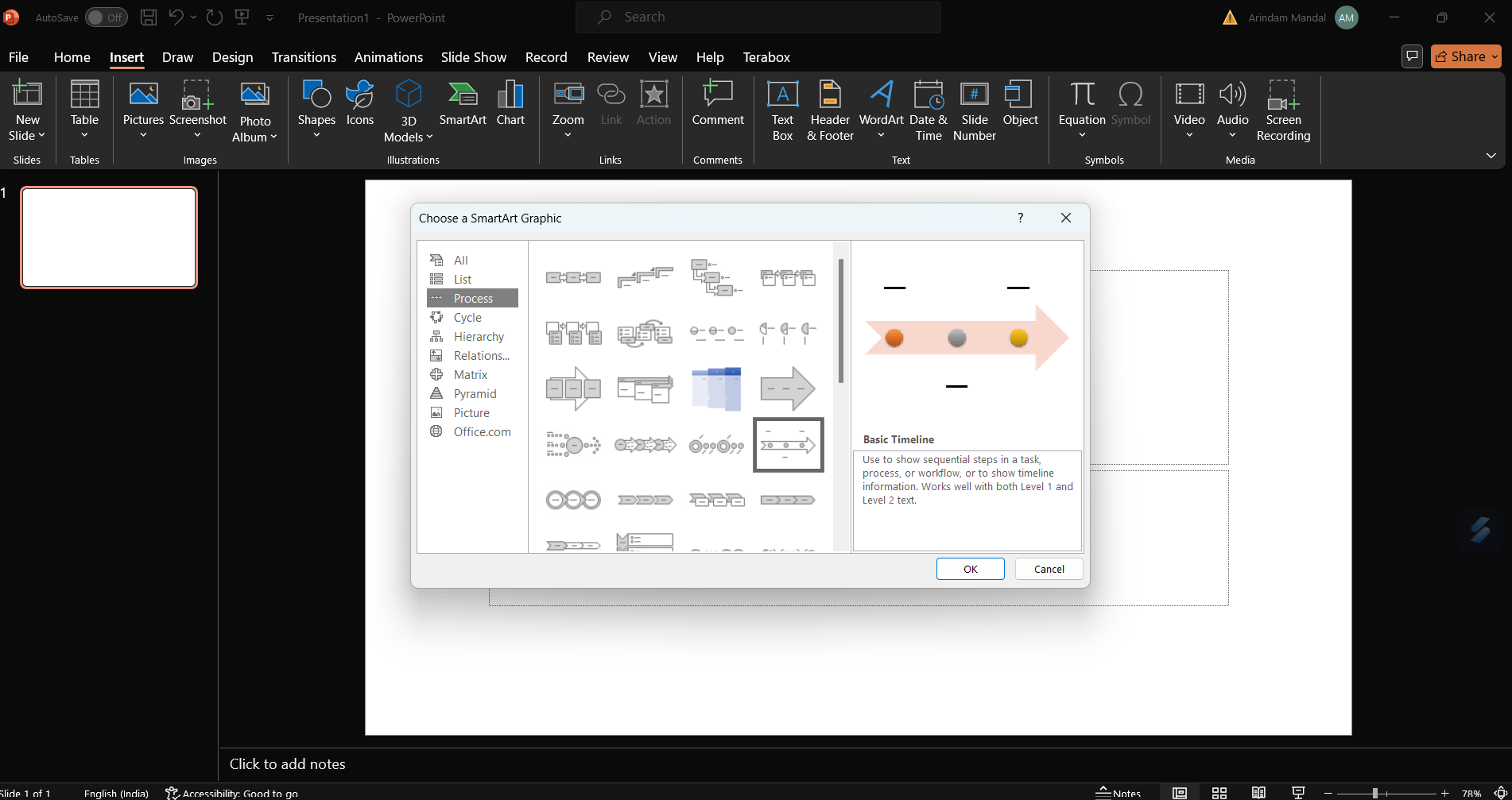 basic timeline in powerpoint