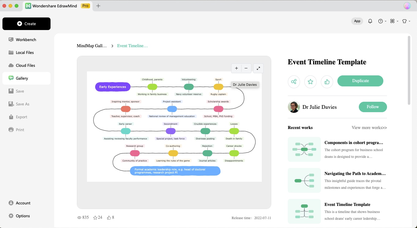 edrawmind timeline templates