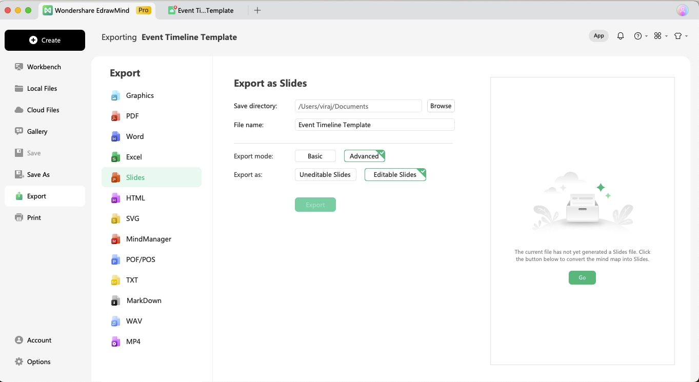 edrawmind timeline export in powerpoint