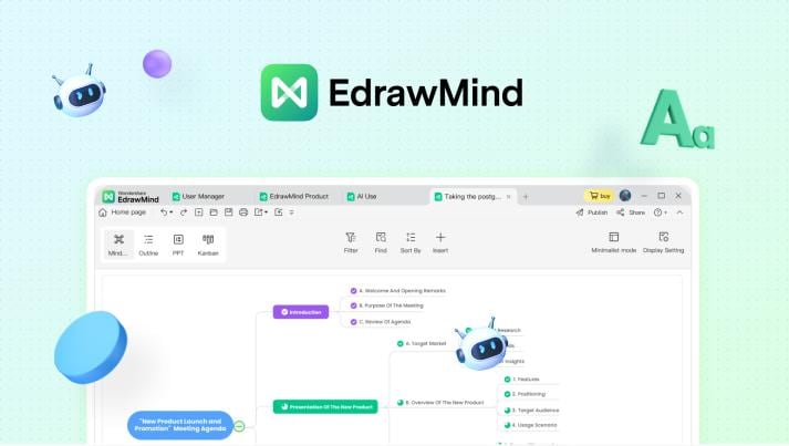 EdrawMind time management app home screen