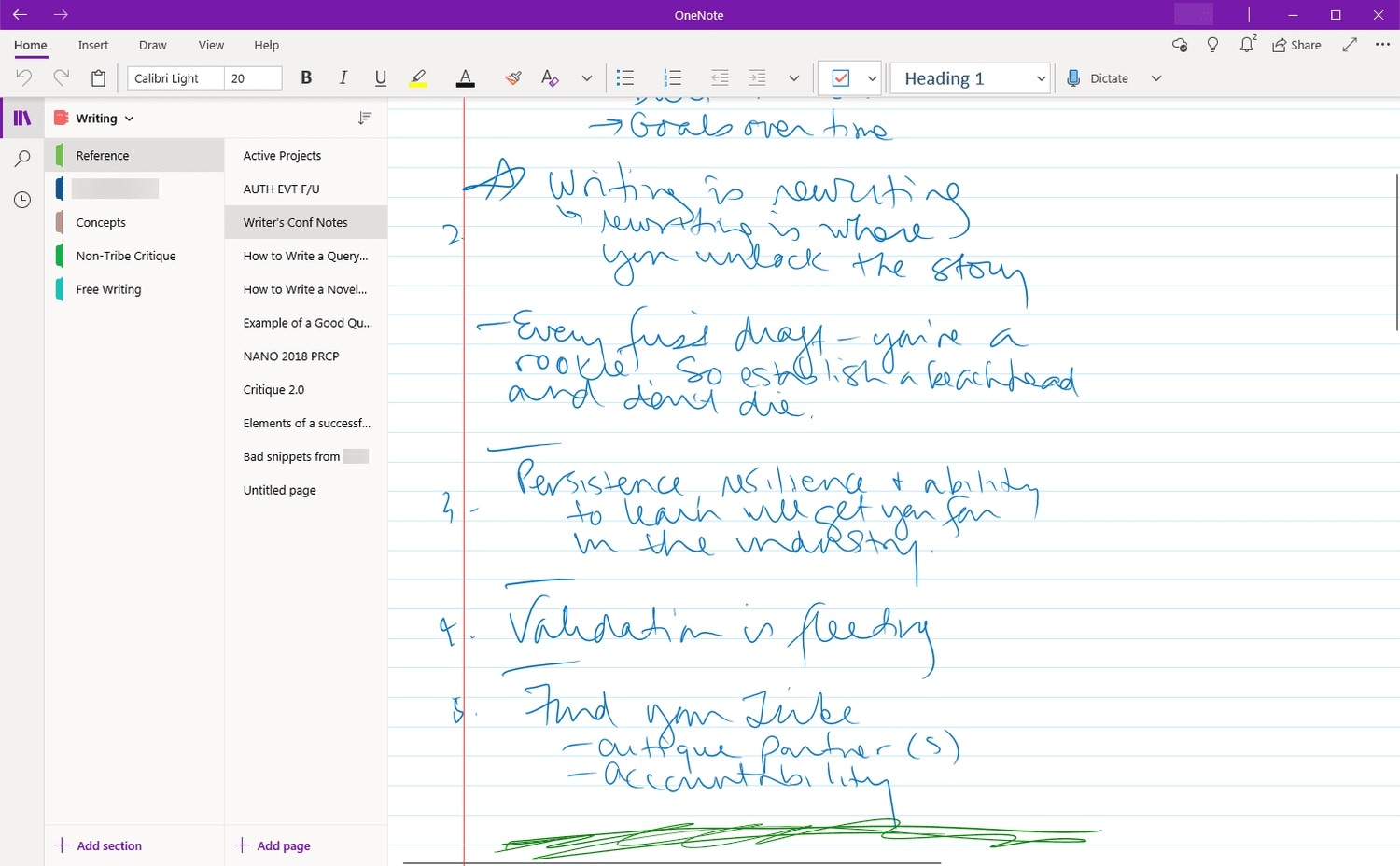 visual do usuário no microsoft onenote