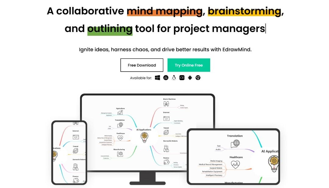 edrawmind website-Software Features Overview