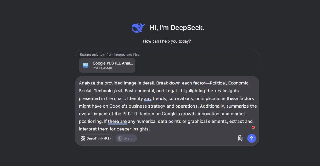 Enter prompt to DeepSeek