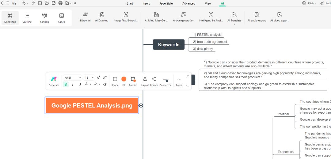 AI image analysis in EdrawMind