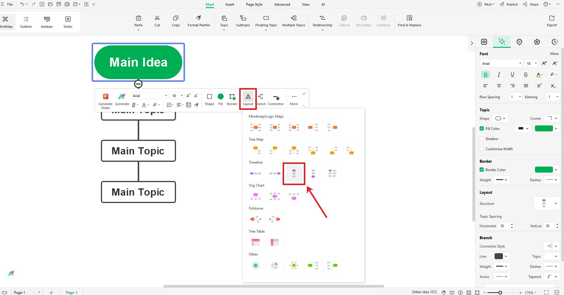 edrawmind-set-timeline-layout
