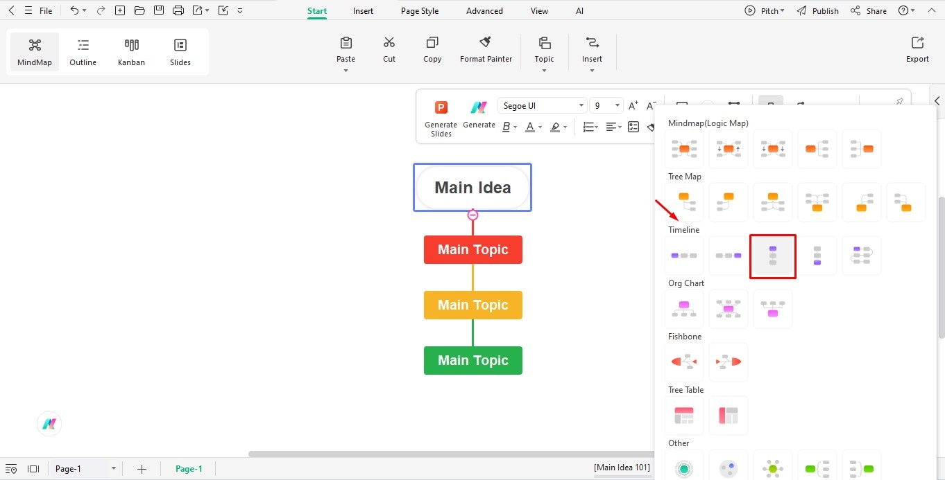edrawmind-change-timeline-layout
