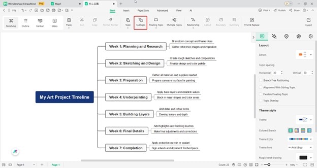 edrawmind edit main branches