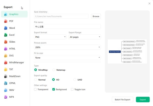 edrawmind export tools