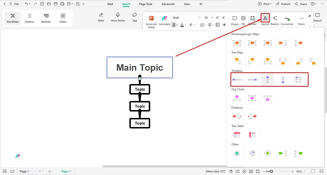 adjust-layout-timeline-edrawmind