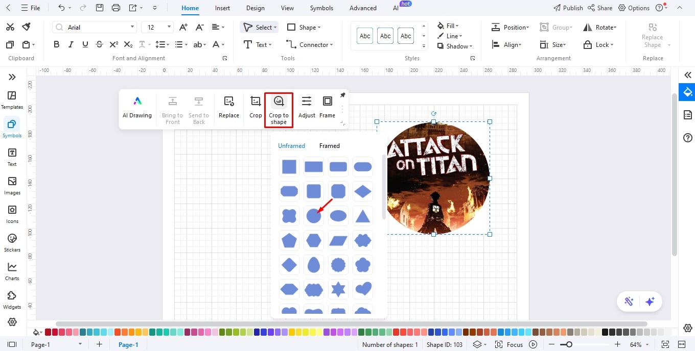 change image shape in edrawmax