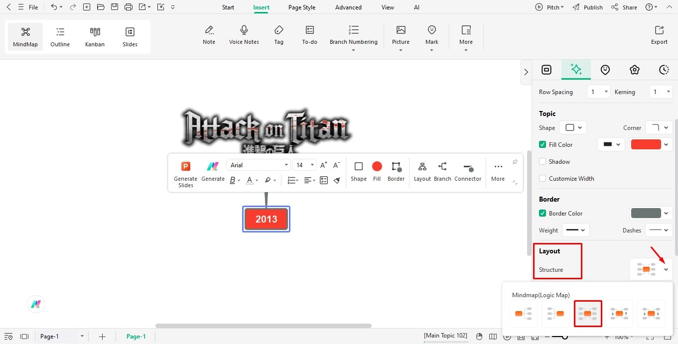 change structure layout