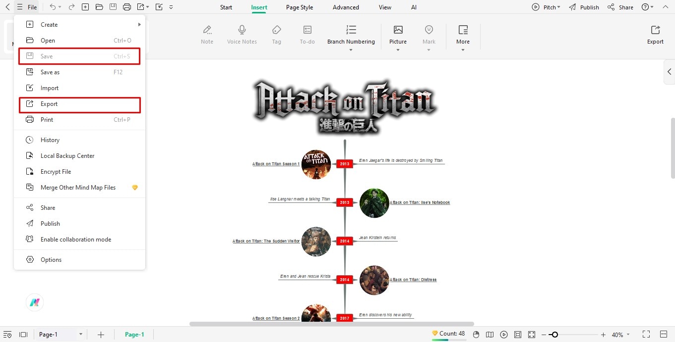 export file