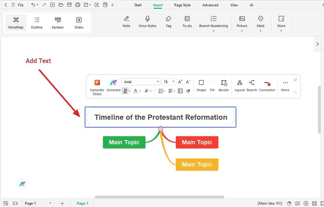 add text to give clarity to the timeline