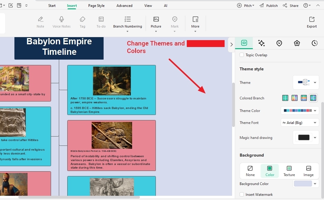 change themes and colors