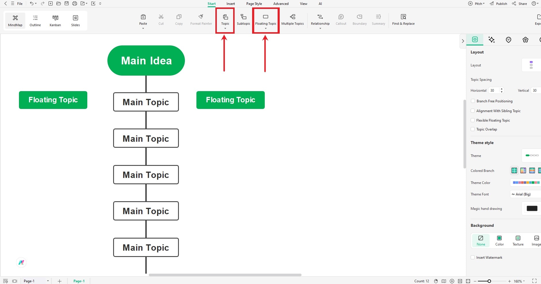 edrawmind add topics