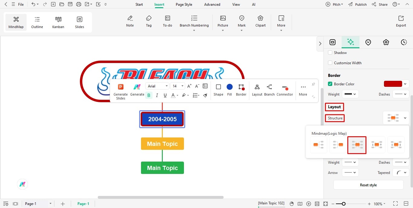 change structure layout