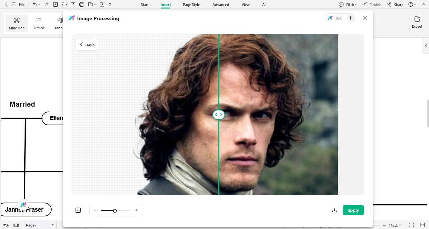 add pictures cutout edrawmind canvas