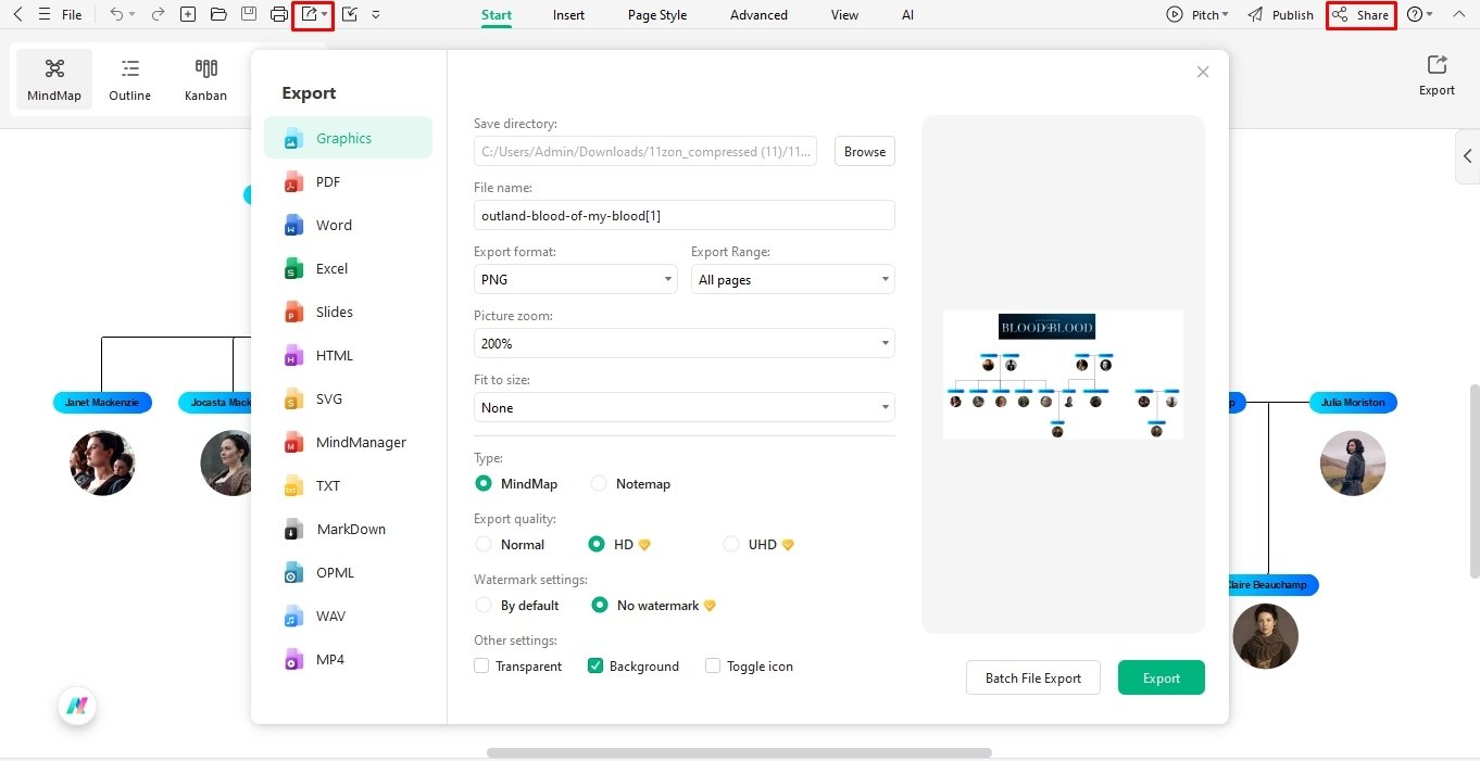 download and share diagram edrawmind