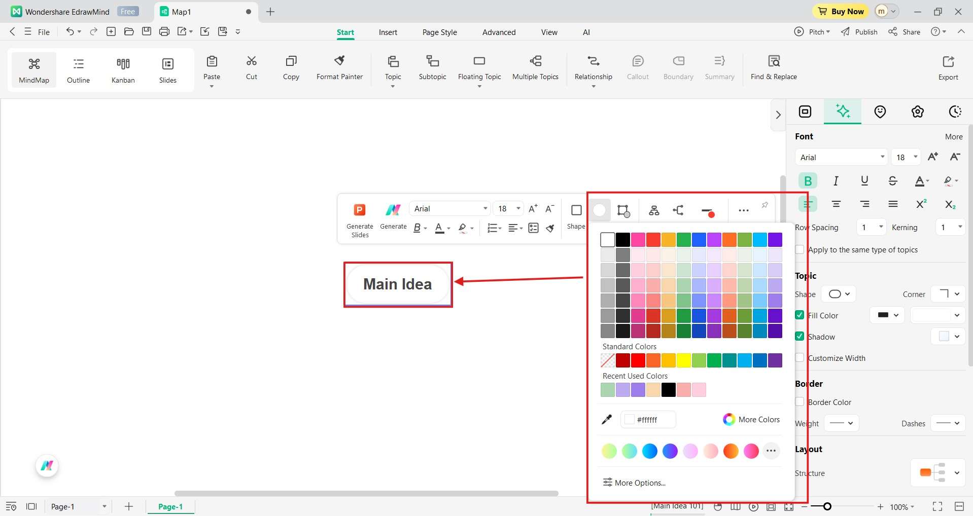 selecting the shapes and colours