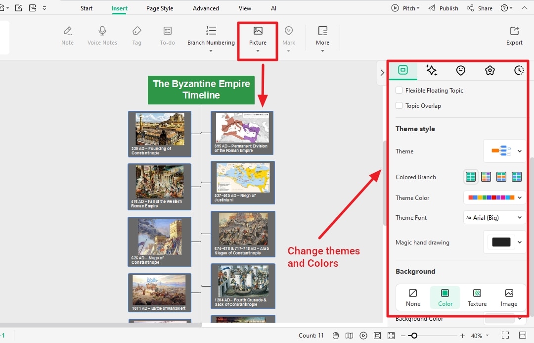 add themes and layouts of your likings