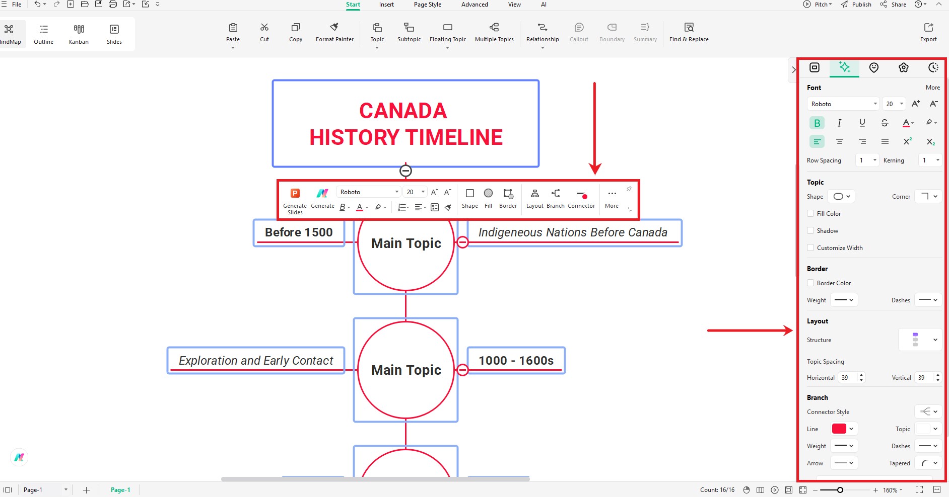change timeline design