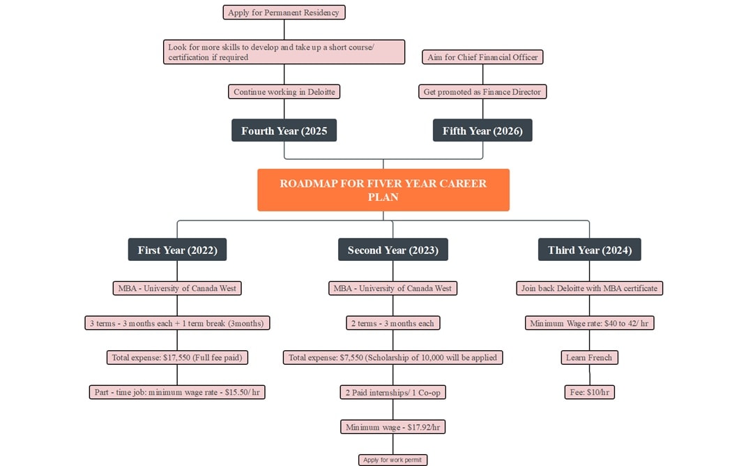 diagram of 5 year career plan