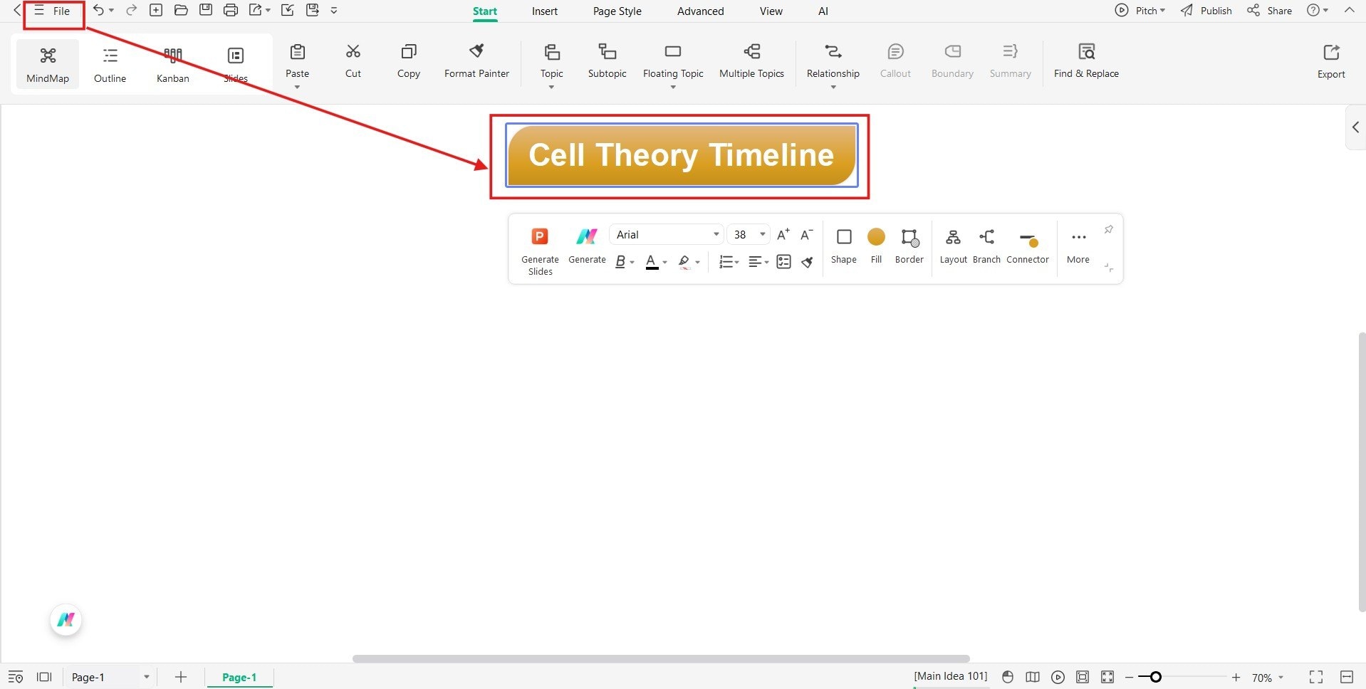 EdrawMind - making a mind map from scratch