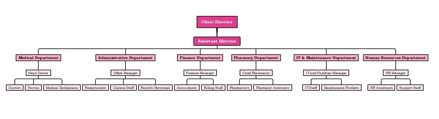 org chart of a clinic