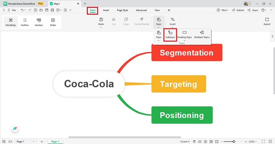 EdrawMind add branches to mind map