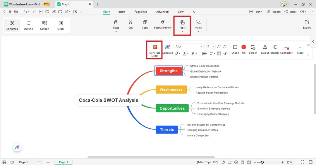 edrawmind-add-the-branches-to-swot-analysis-mind-map