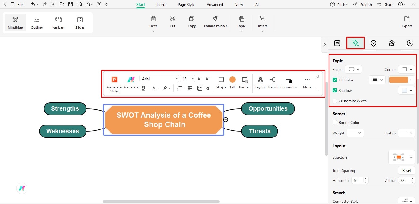 add main sections