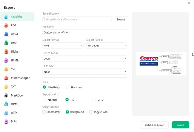 edrawmind export tools