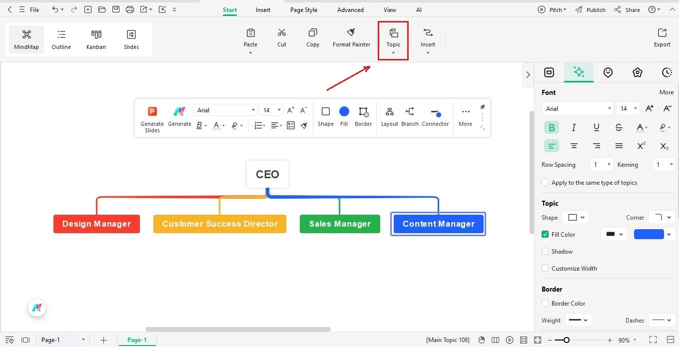 org chart step 2 add department heads