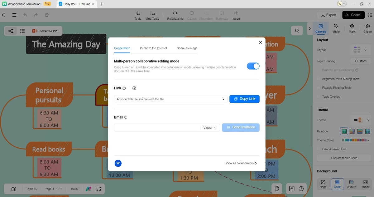 sharing the project timeline